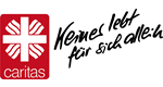 Caritas-Logo mit schwarzem Schriftzug